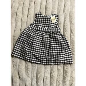 NWT Pottery Barn Kids Brown Checkered Dress with Bloomers 6-12 Months